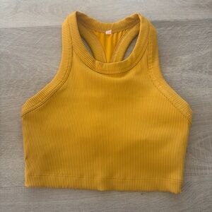 Free People Movement size small women’s sports bra mustard ribbed crop top
